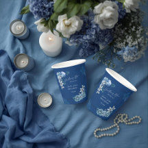 Delft Azul Branco Chinesice Floral Chá de Noiva