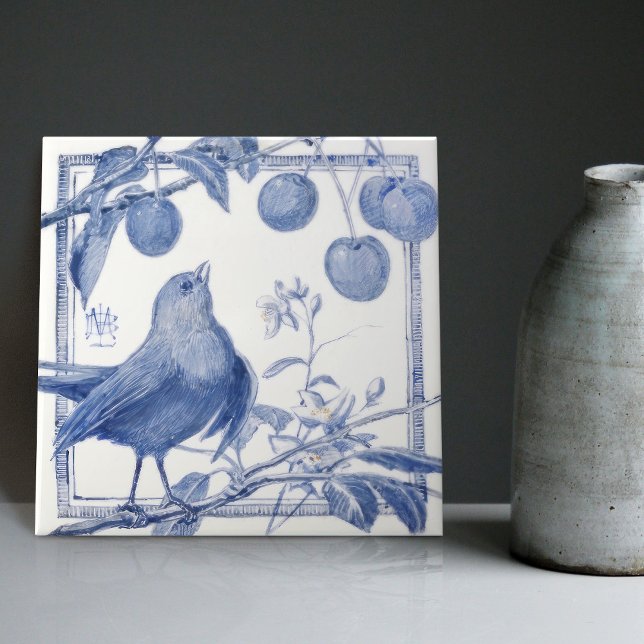 Delft Bird Cherry Thef Wall Decor Art (Criador carregado)