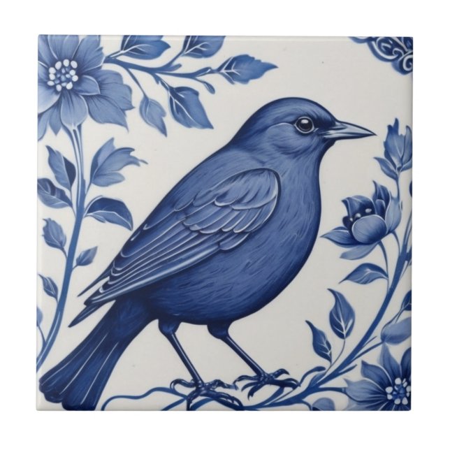 Delft Bird Tradicional Clássica Azul e Branco (Frente)