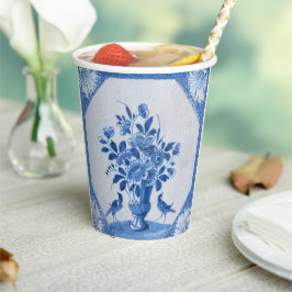 Delft Blue Birds floral French Country Chic