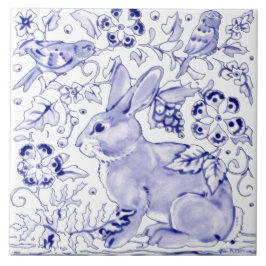 Delft Blue Bunny Rabbit Bird Dedham Elegante Russo