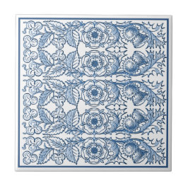 Delft Blue Ornamental Art Nouveau Patterno