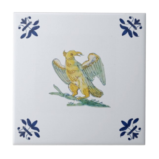 Delft Eagle Hawk Blue c 1650 Repro Dutch (Frente)
