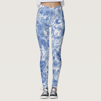 Delft Floral Tapeçaria - Leggings
