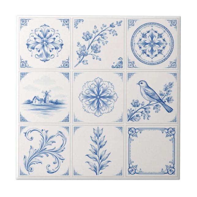 Delft Renascença Azul e Branco – Clássico e Modern (Frente)