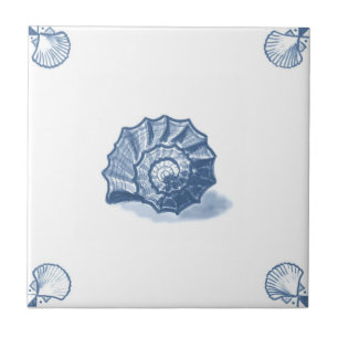 Delft Shell espiral telha com cantos de Shell