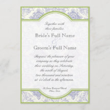 Delft Toile azul Quatrefoil - convite do casamento