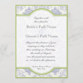 Delft Toile azul Quatrefoil - convite do casamento