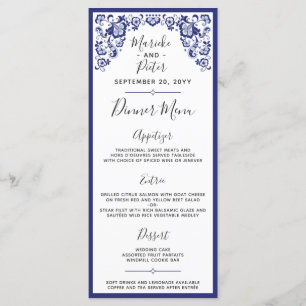 Delfts Blauw Delft Blue Dutch Janta Menu