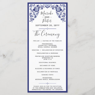 Delfts Blauw Programa Delft Blue Dutch Wedding