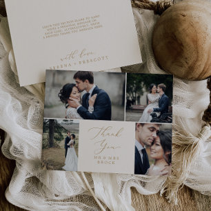 Delicado Dourado e Creme 4 Modelo de Foto Obrigado