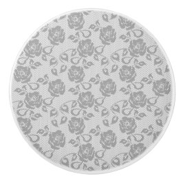 Delicado Elegante Cinza de marfim Padrão Floral de