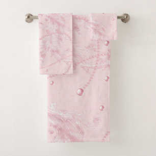 Delicado Pastel Rosa Pearl Toalha de Luxo