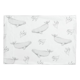 Delicar Baleias Beluga E Ilustração De Erva Marinh