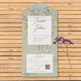 Delicar Boho Wildflower Sage Green Código QR