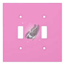 Delicar Borboleta No Cobrir Do Comutador Leve Rosa