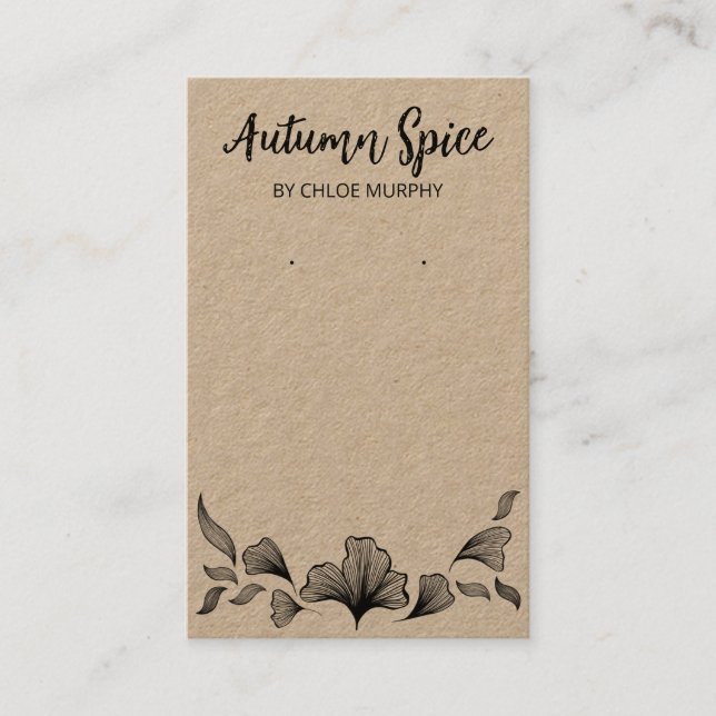 Delicar Cartões De Exibição De Folha De Ginko (Frente)