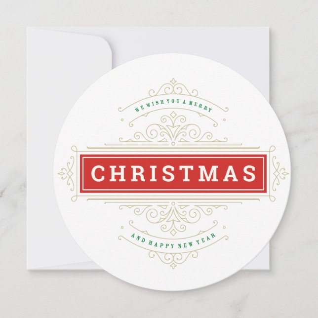 Delicar Cartões de natal de Quadro de Ornamentado  (Frente)