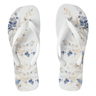 Delicar Chinelos Florais Azuis