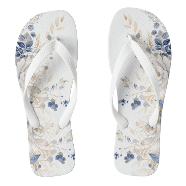 Delicar Chinelos Florais Azuis (Pé da cama)