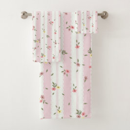 Delicar Conjunto de Bandeja Rosa Padrão Floral