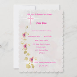 Delicar convite para batismo acrílico de Elegance