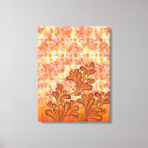 Delicar Design Floral na Canvas do bege texturizad