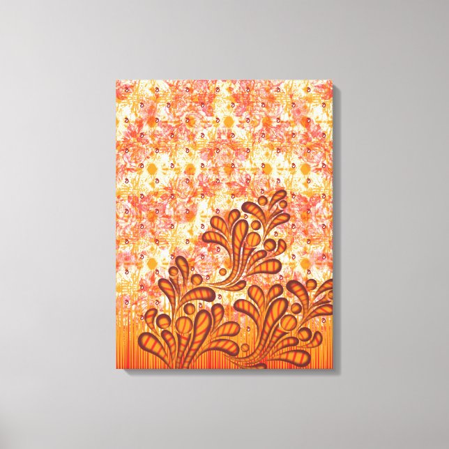 Delicar Design Floral na Canvas do bege texturizad (Frente)