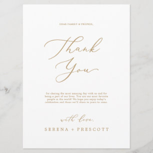 Delicar Dourado 6,5 x 8,75" Obrigado Cartão de Re