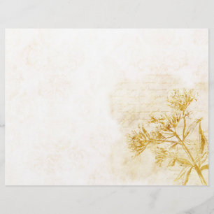 Delicar Ephemera Dourada do Scrapbook Floral & Dam