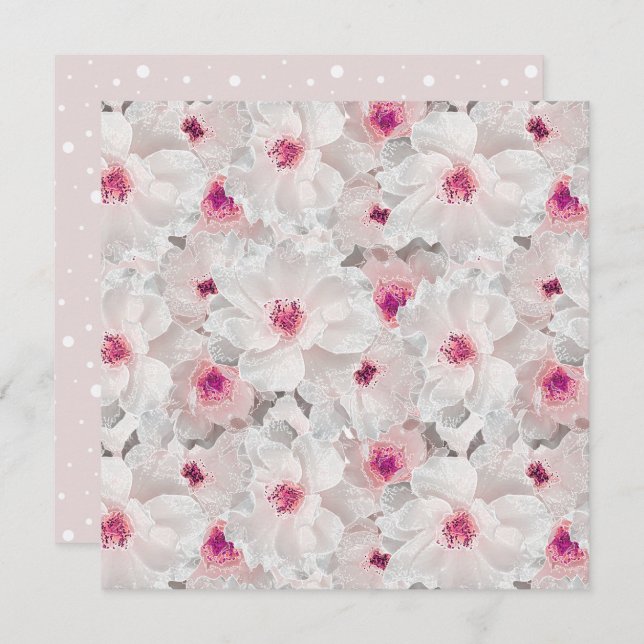 Delicar floral branco e rosa (Frente/Verso)