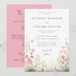 Delicar Floral Tudo Em Um Convite De Casamento