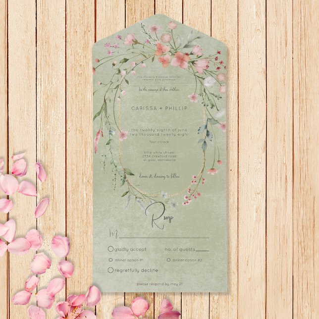 Delicar Janto Russo de Flores Selvagens Rosa (Also available with a QR code or without dinner selection options.)