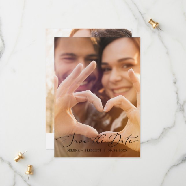 Delicar Modelo de Foto Clara Preta Salvar Data (Frente/Verso In Situ)