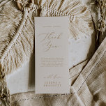 Delicar o Cartões de agradecimentos de comprimento<br><div class="desc">Este delicado obrigado de ouro e chá de creme que você recebe é perfeito para um casamento moderno. A design romântica minimalista apresenta uma magnífica e elegante tipografia dourada num fundo de creme de marfim com um aspecto simples e limpo. Coloque essas placas na configuração de mesa para cada um...</div>