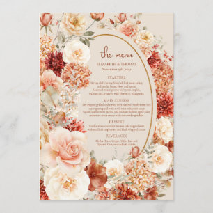 Delicar terracotta blush tan sage menu floral