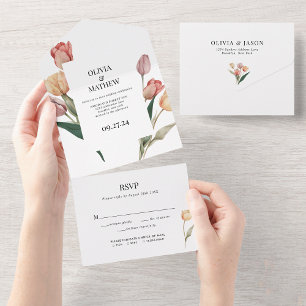 Delicar Tulip Watercolor Menu Choice Rsvp