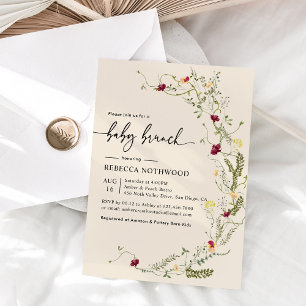 Delicate Boho Wildflower Baby Brunch Convite