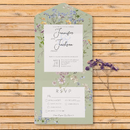 Delicate Boho Wildflower Sage Janto Verde