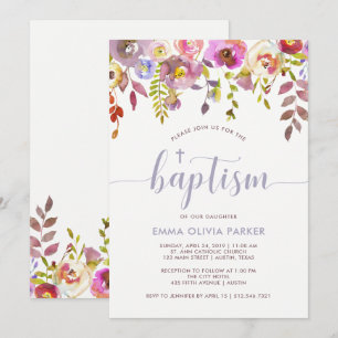 Delicate Floral   Convite Baptism