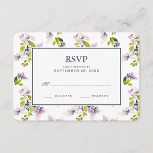 Delicate Floral Watercolor - RSVP de Casamento