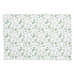 Delicate Green Herbal Pillowcase