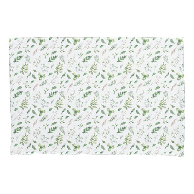 Delicate Green Herbal Pillowcase (Frente)