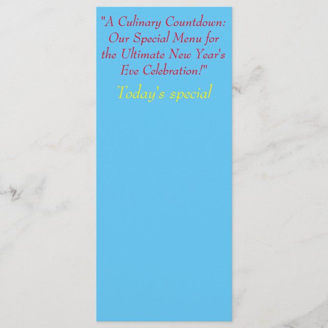 "Delícias de fusão refinada: menus personalizados  (Frente)