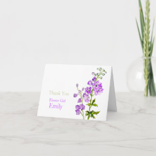 Delphinium arte cartão de agradecimento para menin