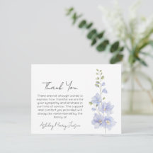Delphinium | Cartão de Agradecimento por Luto