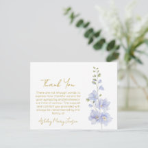 Delphinium | Cartão de Agradecimento por Luto