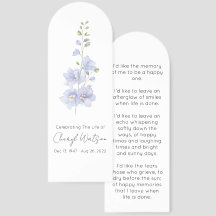 Delphinium | Marcador de Livro de Memória de Funer