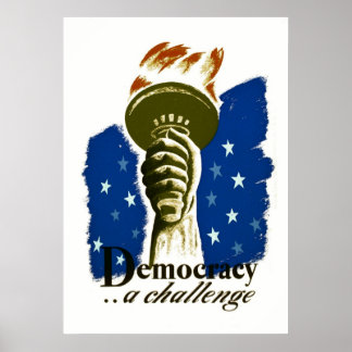 Democracia... Um desafio - Poster WPA -