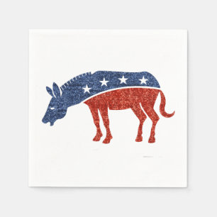 democrata-brilho guardanapos de papel burro